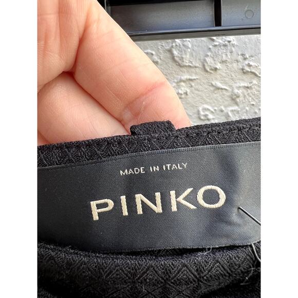 NWT Pinko High Rise Jill 1 Armaturato Argyle Paperbag Short Black 36 / US 0 - Picture 6 of 10